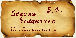Stevan Vidanović vizit kartica